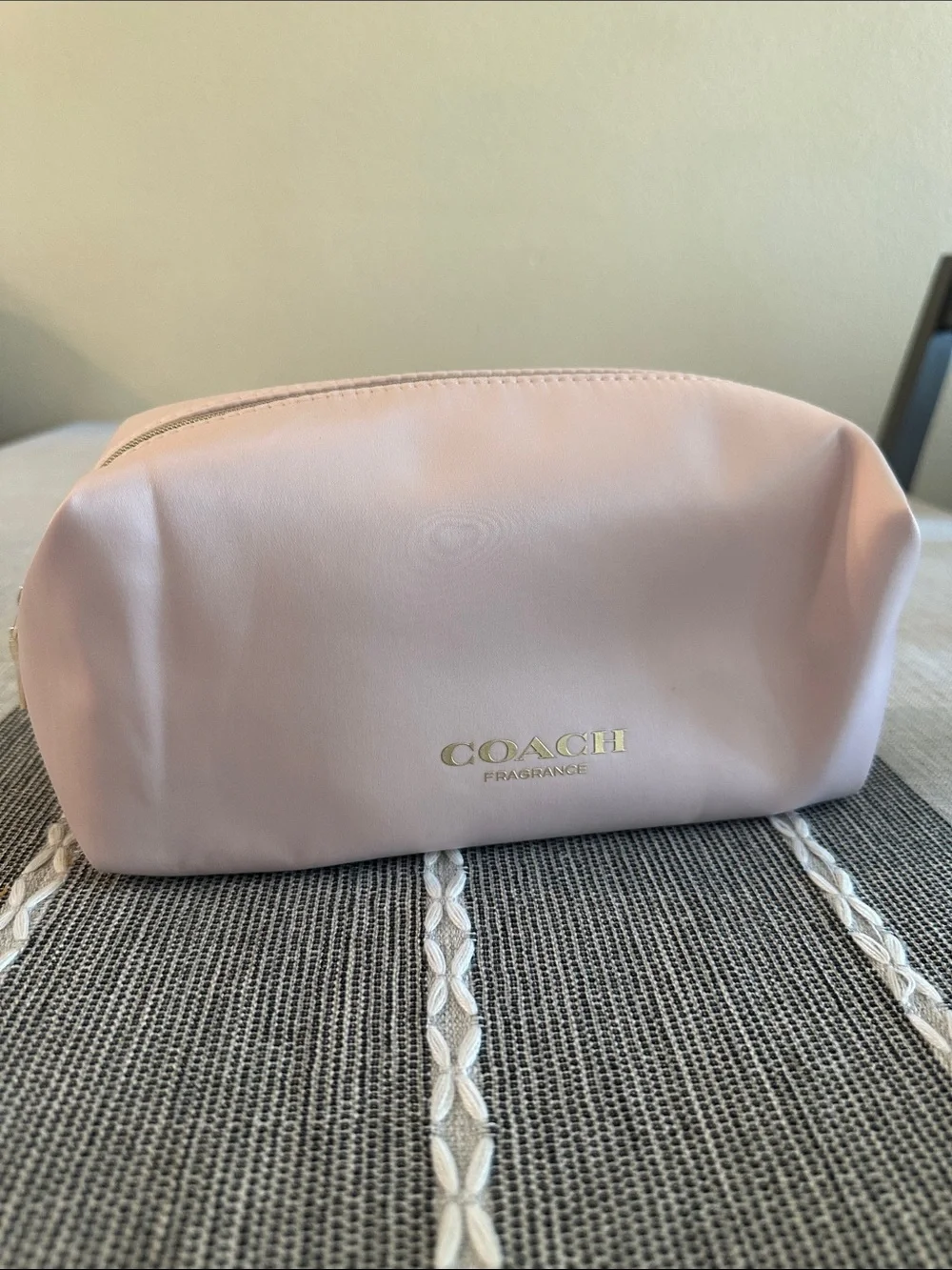COACH Fragrance - Light Pink Cosmetic Pouch with Gold Logo